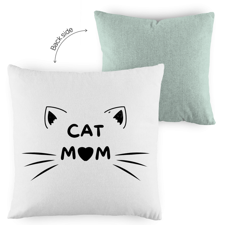 Cat Mom - Dekokissen zweifarbig - Textilzauber