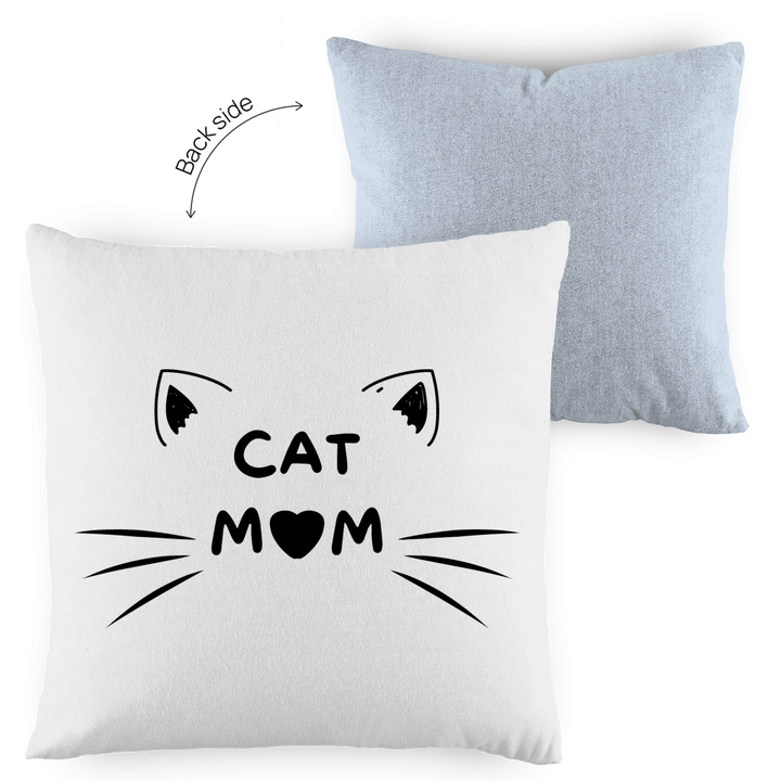Cat Mom - Dekokissen zweifarbig - Textilzauber