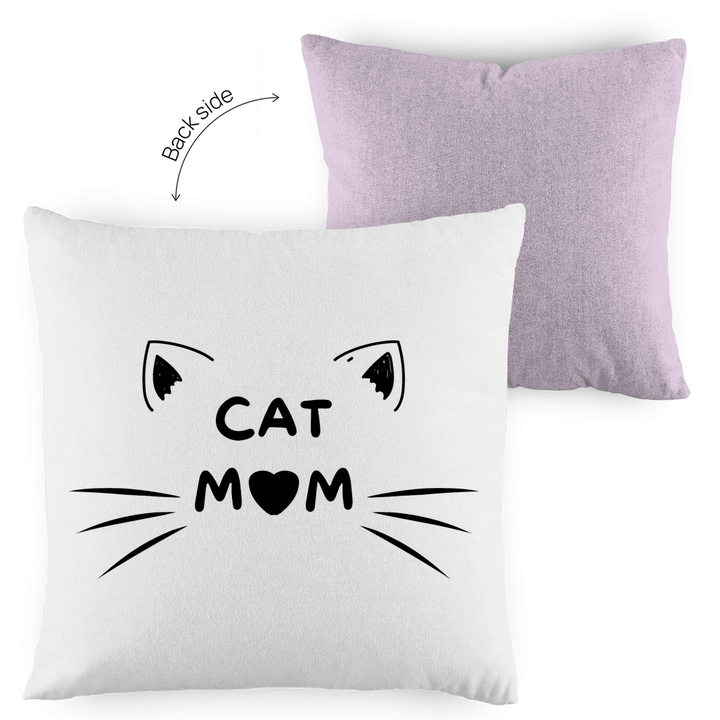 Cat Mom - Dekokissen zweifarbig - Textilzauber