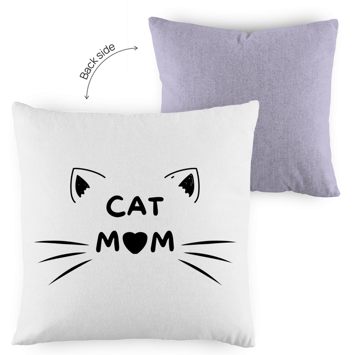 Cat Mom - Dekokissen zweifarbig - Textilzauber