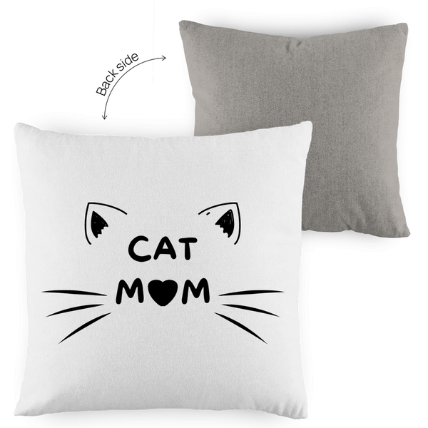 Cat Mom - Dekokissen zweifarbig - Textilzauber
