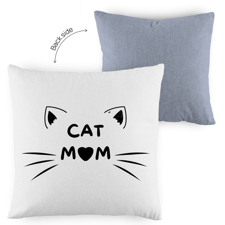 Cat Mom - Dekokissen zweifarbig - Textilzauber