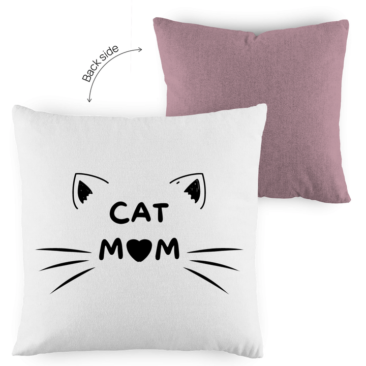 Cat Mom - Dekokissen zweifarbig - Textilzauber