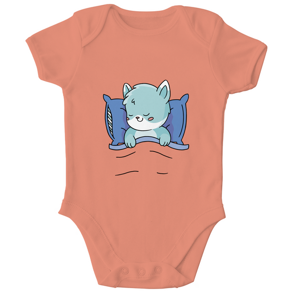 Schlummerndes Kätzchen - Bio Baby-Body