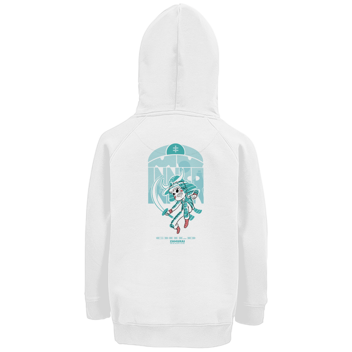 Child Samurai - Premium Bio Kinderhoodie mit Rückendruck - Textilzauber