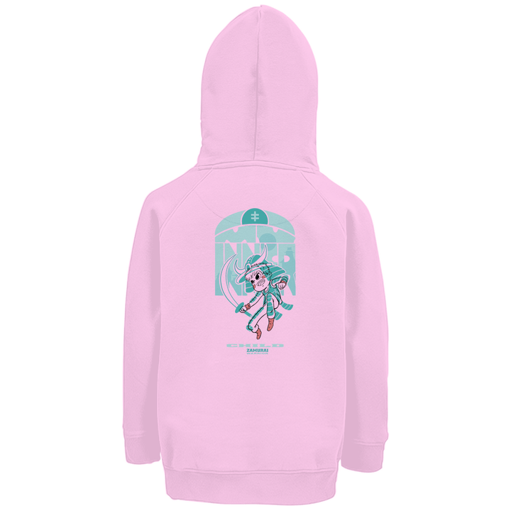 Child Samurai - Premium Bio Kinderhoodie mit Rückendruck - Textilzauber