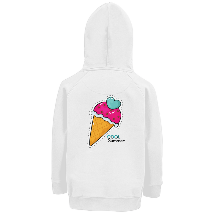 Cool Summer - Premium Bio Kinderhoodie mit Rückendruck - Textilzauber
