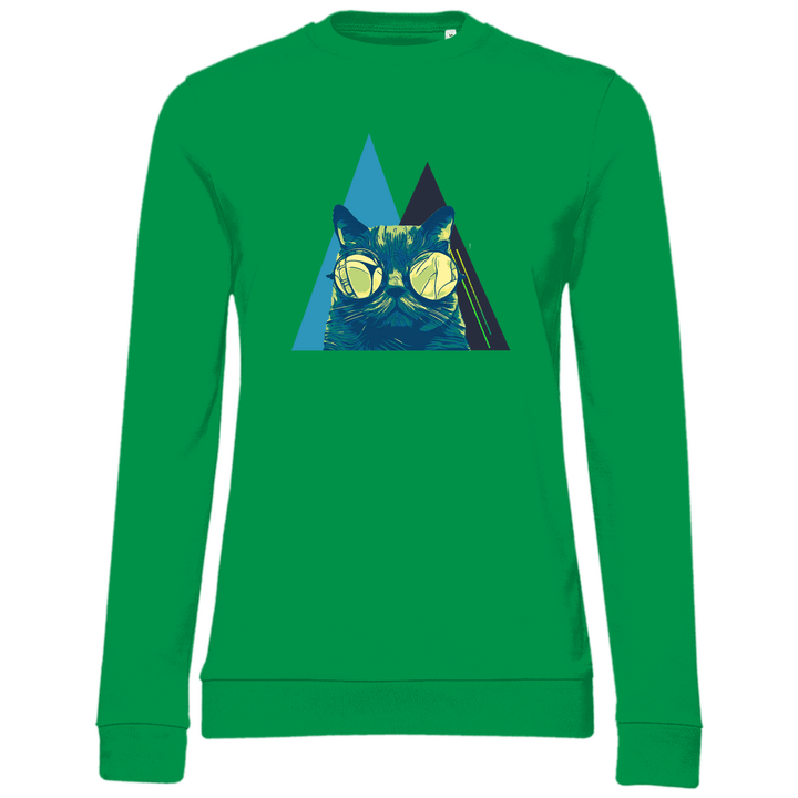 Coole Katze - Damen Sweatshirt - Textilzauber