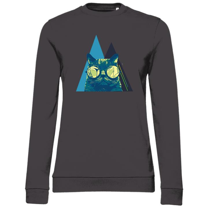 Coole Katze - Damen Sweatshirt - Textilzauber