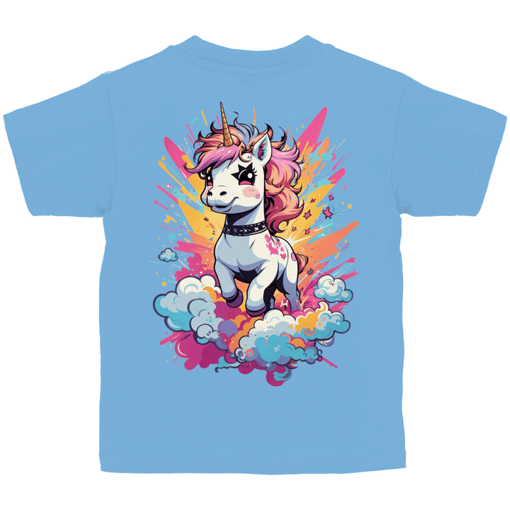 Crazy Einhorn Kinder T - Shirt mit Rückendruck - Textilzauber