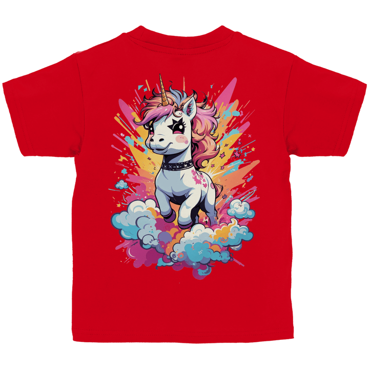 Crazy Einhorn Kinder T - Shirt mit Rückendruck - Textilzauber