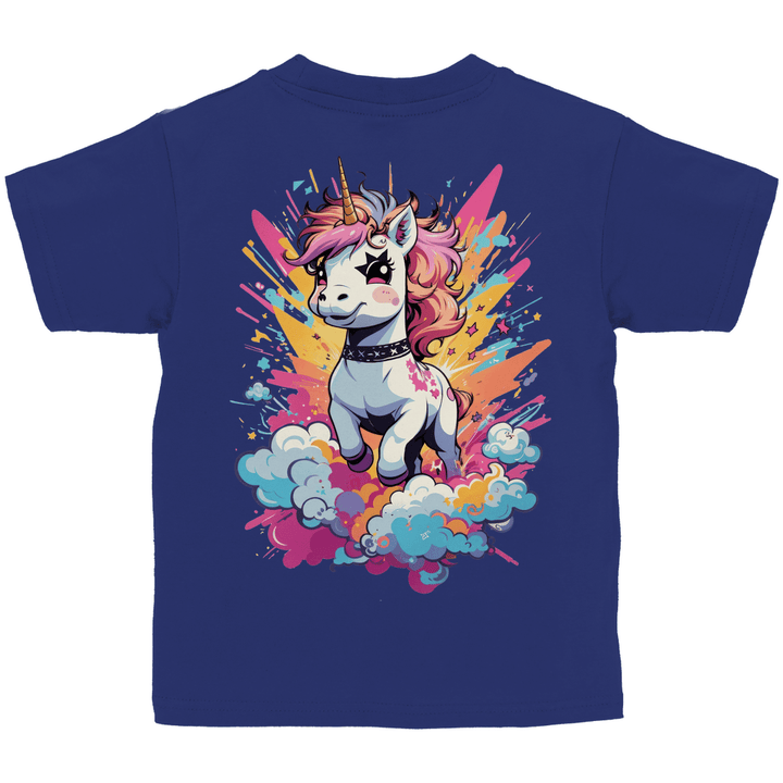 Crazy Einhorn Kinder T - Shirt mit Rückendruck - Textilzauber