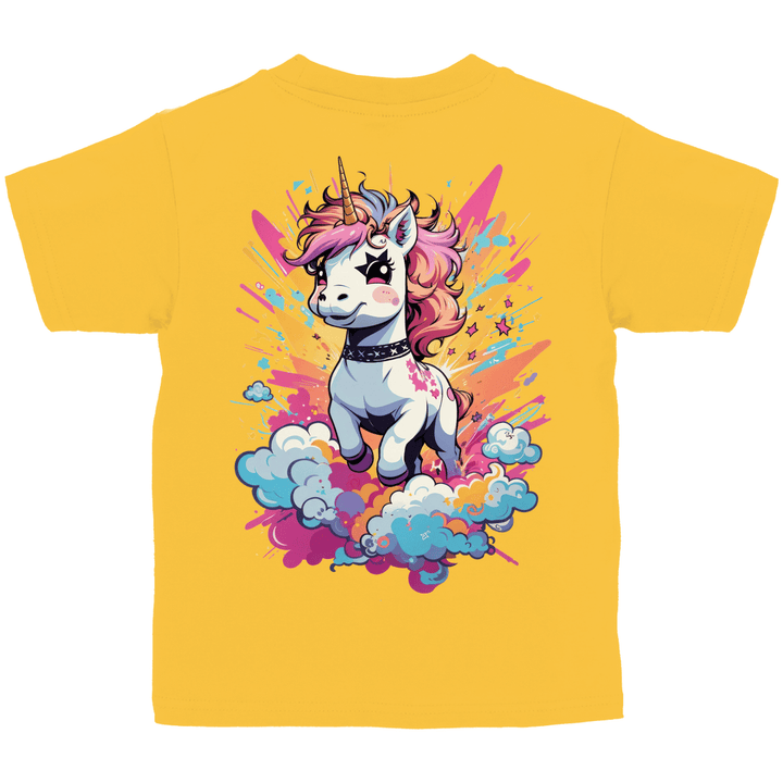 Crazy Einhorn Kinder T - Shirt mit Rückendruck - Textilzauber