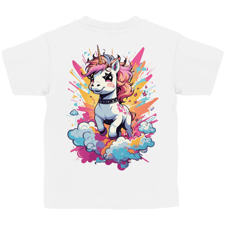 Crazy Einhorn Kinder T - Shirt mit Rückendruck - Textilzauber