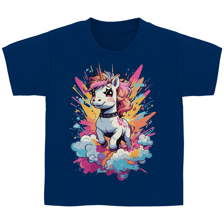 Crazy Einhorn Kinder T - Shirt - Textilzauber