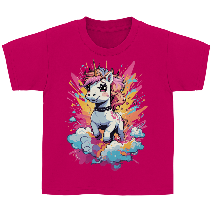 Crazy Einhorn Kinder T - Shirt - Textilzauber