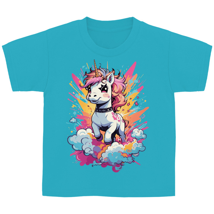 Crazy Einhorn Kinder T - Shirt - Textilzauber