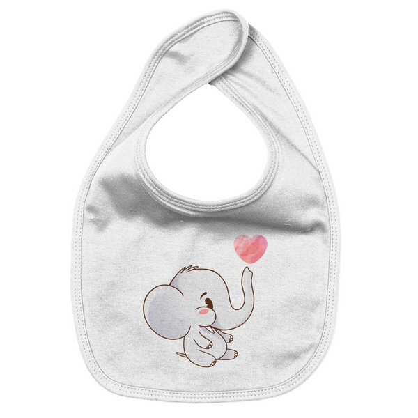 Elefant mit Herz Bio Baby-Lätzchen