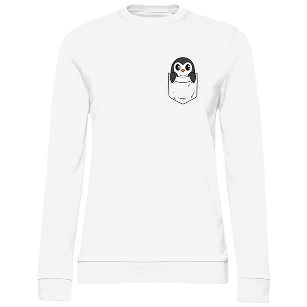 Pinguin in Brusttasche - Damen Sweatshirt