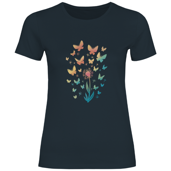 Pusteblume mit Schmetterlingen - Damen T-Shirt