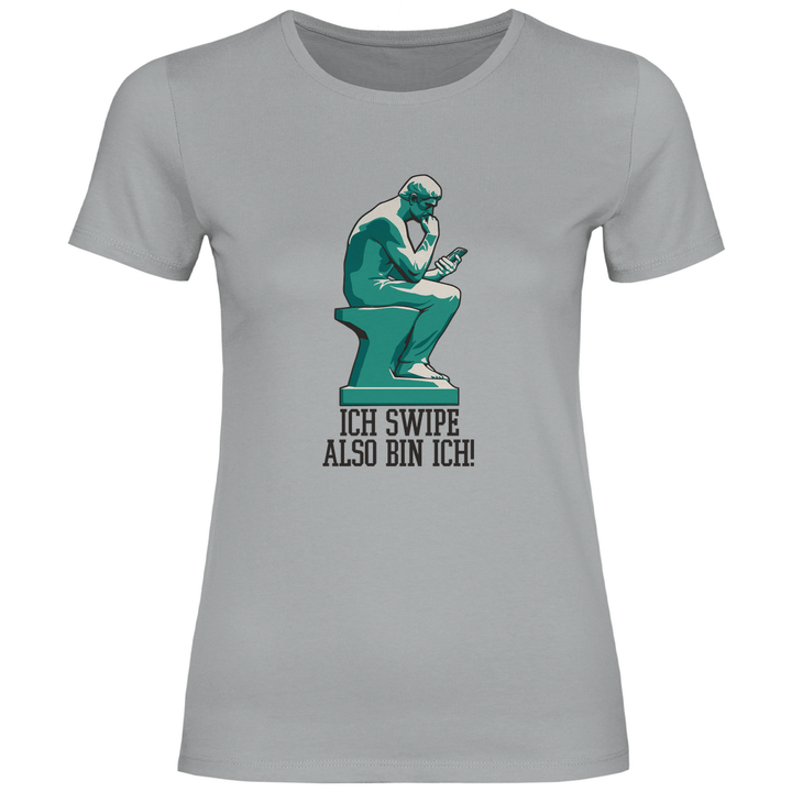 Der Handy - Denker - Damen T - Shirt - Textilzauber