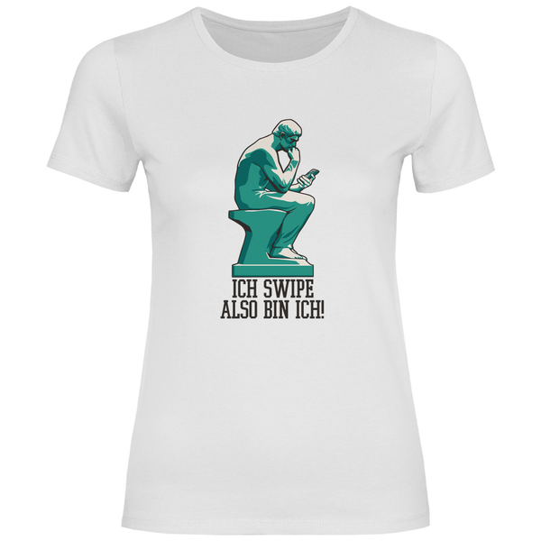 Der Handy - Denker - Damen T - Shirt - Textilzauber