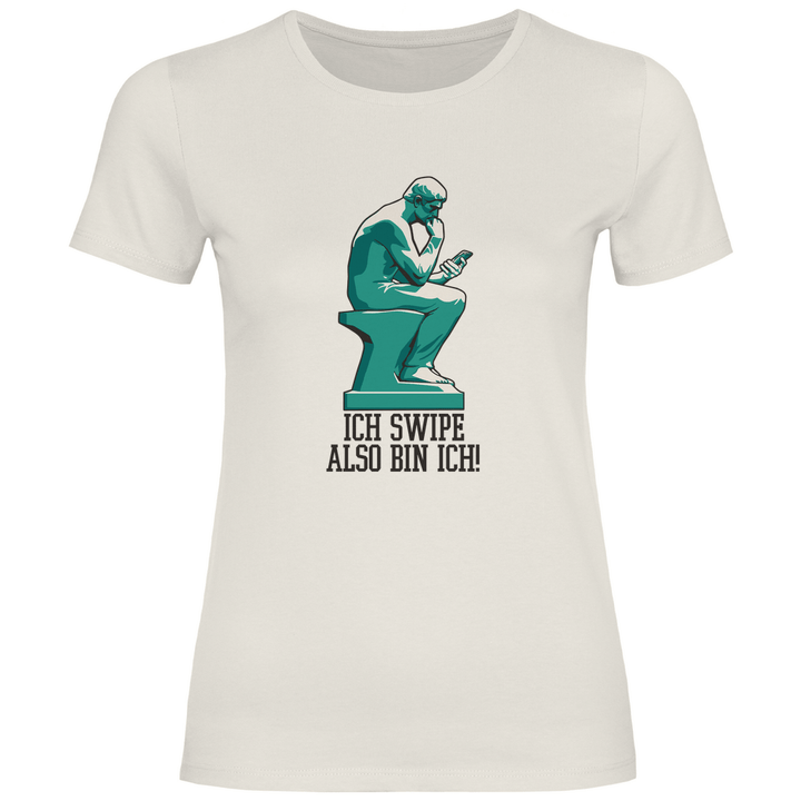 Der Handy - Denker - Damen T - Shirt - Textilzauber