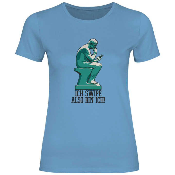 Der Handy - Denker - Damen T - Shirt - Textilzauber
