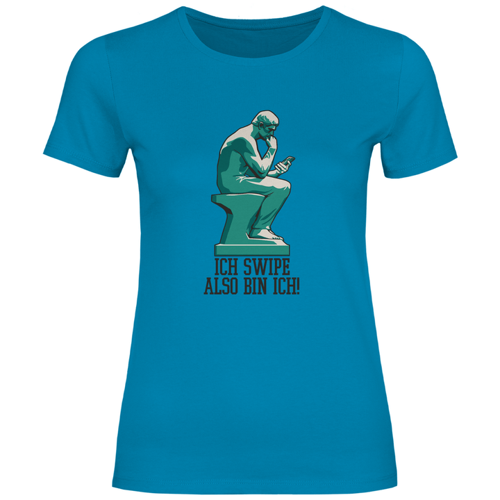 Der Handy - Denker - Damen T - Shirt - Textilzauber