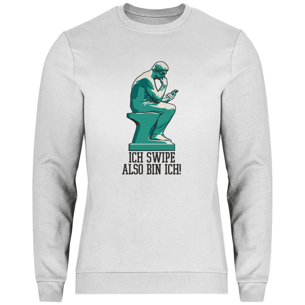 Der Handy - Denker - Herren Sweatshirt - Textilzauber