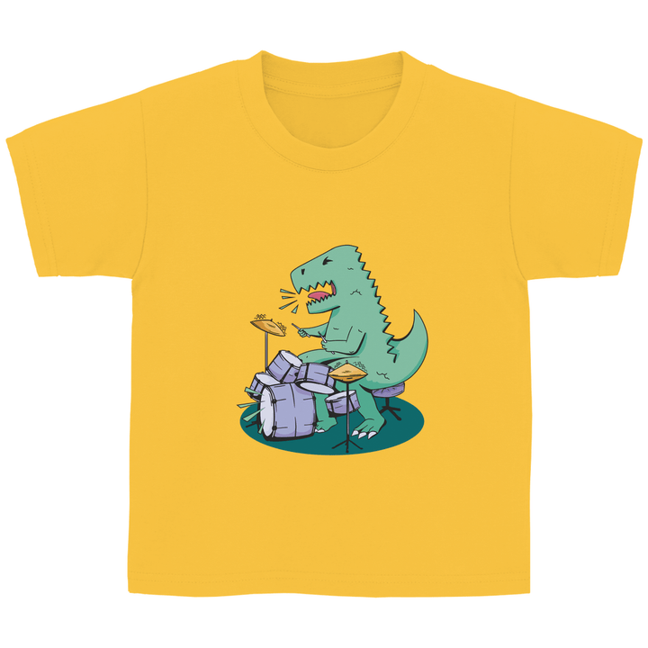 Dino Drummer - Kinder T - Shirt - Textilzauber