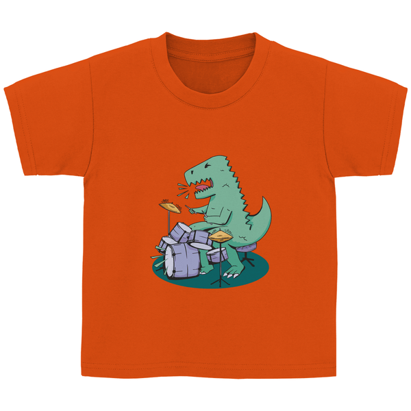 Dino Drummer - Kinder T - Shirt - Textilzauber