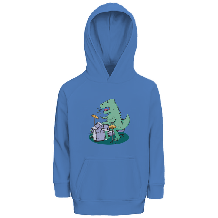 Dino Drummer - Premium Bio Kinderhoodie - Textilzauber