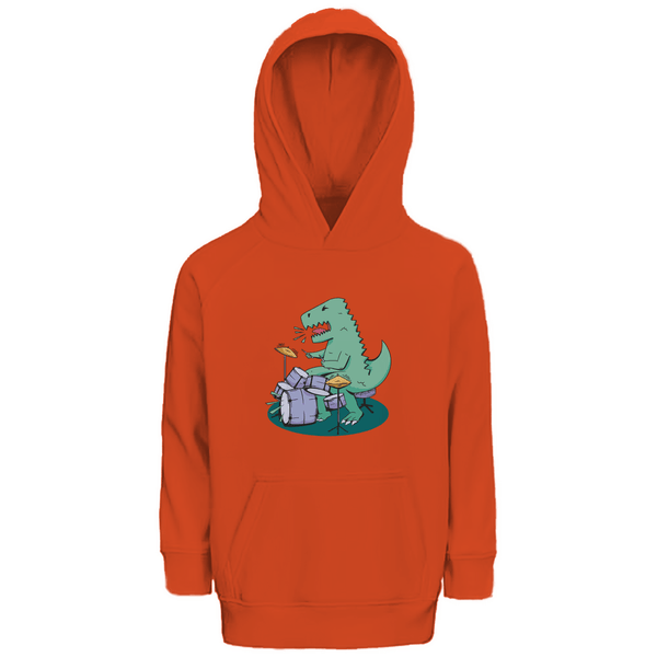Dino Drummer - Premium Bio Kinderhoodie - Textilzauber