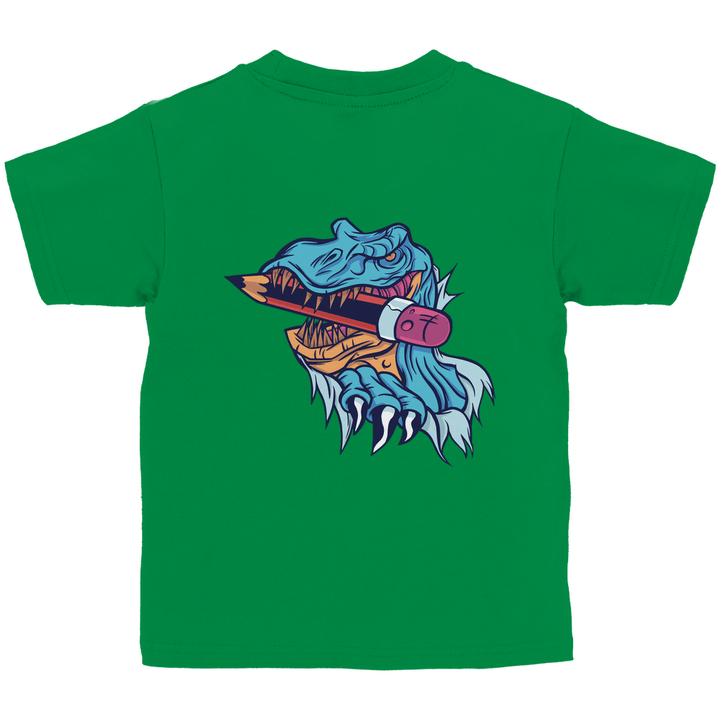 Dino - Schreibspaß - Kinder T - Shirt mit Rückendruck - Textilzauber