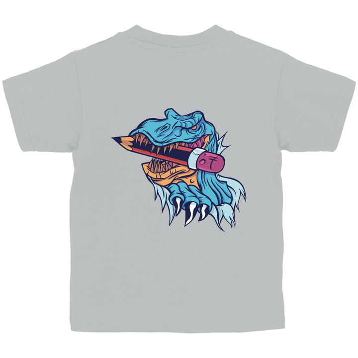 Dino - Schreibspaß - Kinder T - Shirt mit Rückendruck - Textilzauber