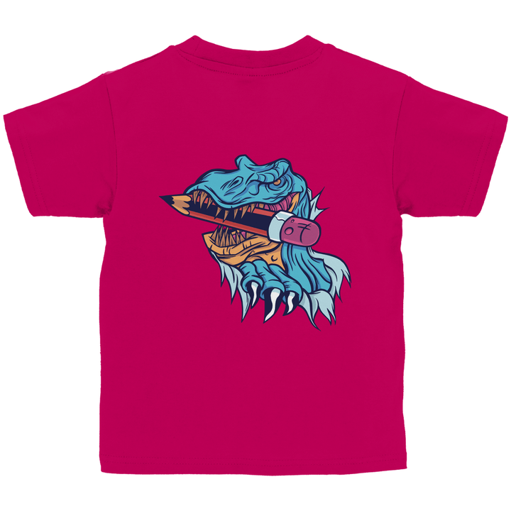 Dino - Schreibspaß - Kinder T - Shirt mit Rückendruck - Textilzauber