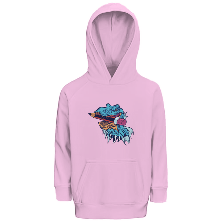 Dino - Schreibspaß - Premium Bio Kinderhoodie - Textilzauber