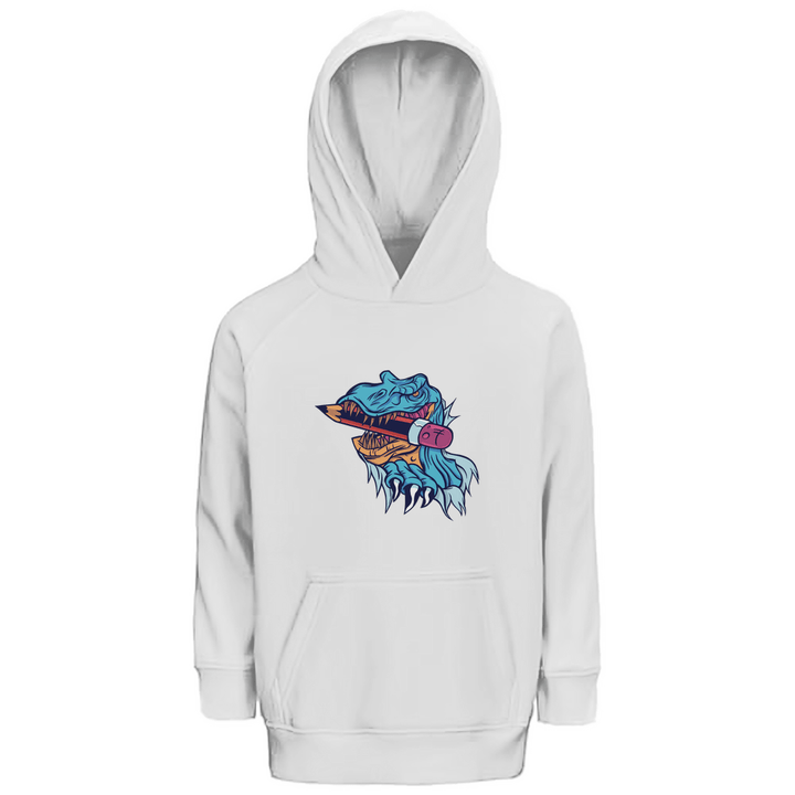 Dino - Schreibspaß - Premium Bio Kinderhoodie - Textilzauber