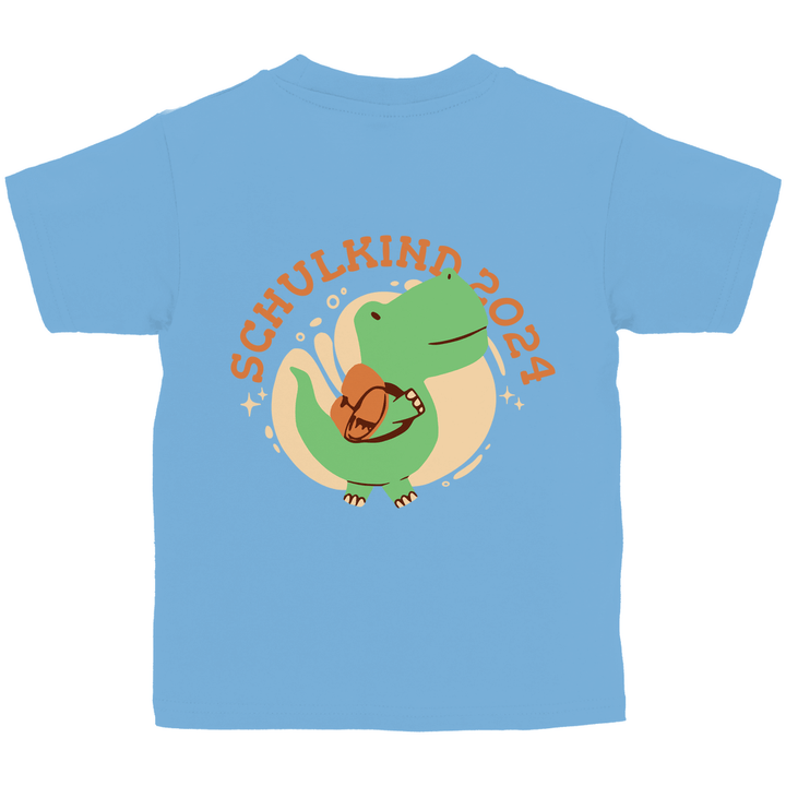 Dino Schulkind 2024 - Kinder T - Shirt mit Rückendruck - Textilzauber