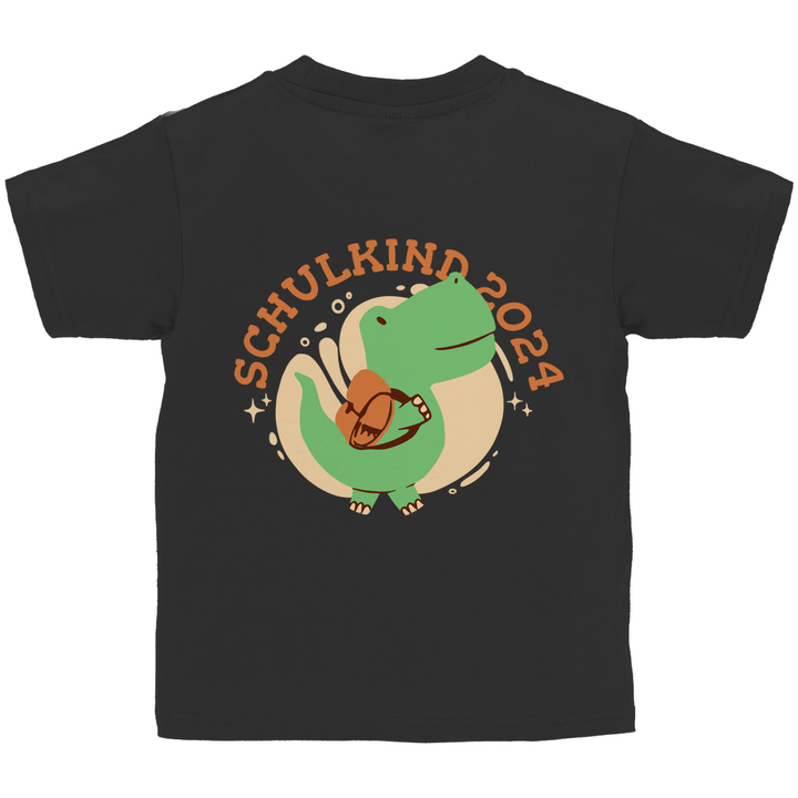Dino Schulkind 2024 - Kinder T - Shirt mit Rückendruck - Textilzauber