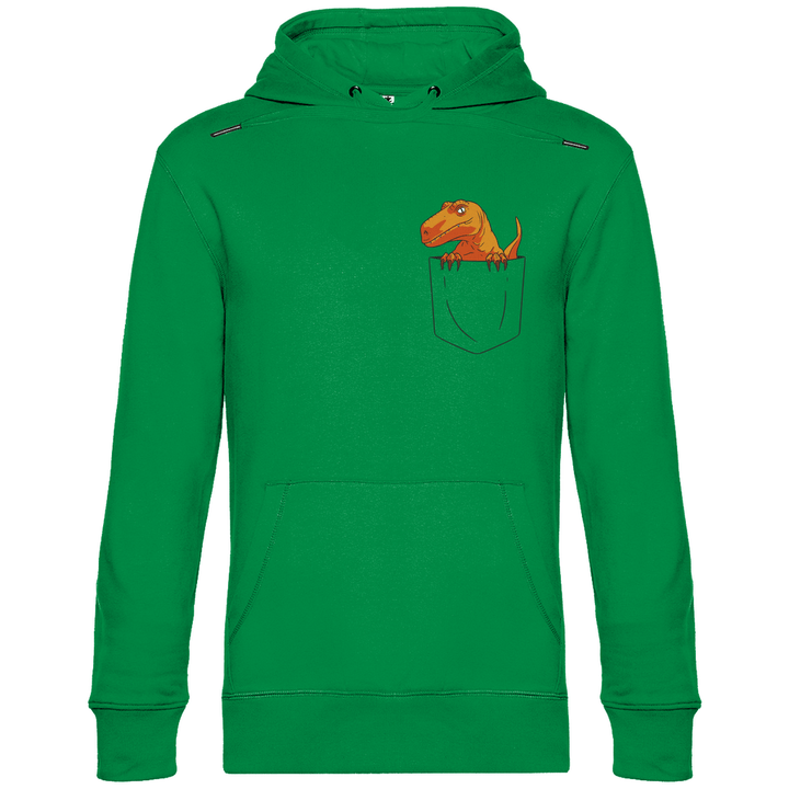Dinosaurier in Brusttasche - Herren Hoodie - Textilzauber