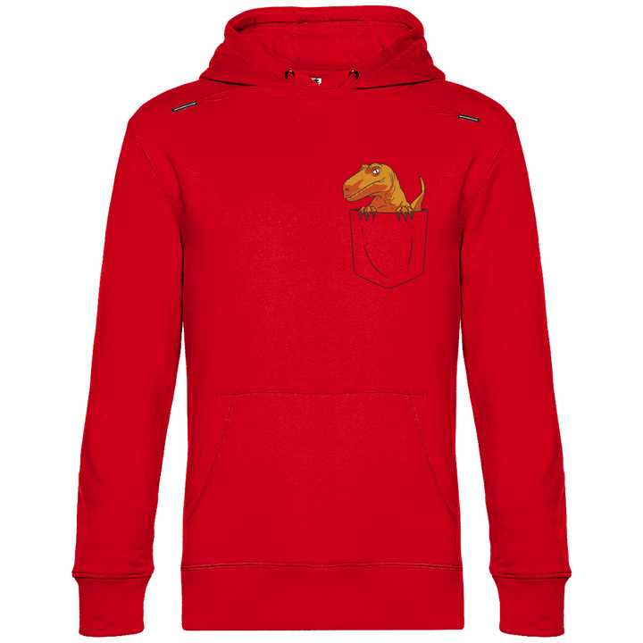 Dinosaurier in Brusttasche - Herren Hoodie - Textilzauber