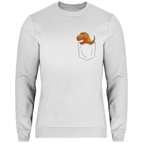 Dinosaurier in Brusttasche - Herren Sweatshirt - Textilzauber