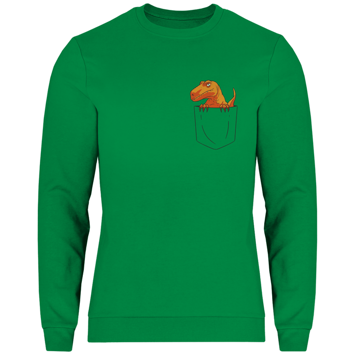 Dinosaurier in Brusttasche - Herren Sweatshirt - Textilzauber