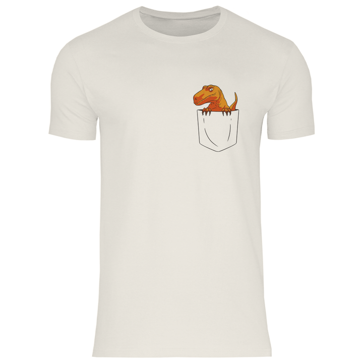 Dinosaurier in Brusttasche - Herren T - Shirt - Textilzauber