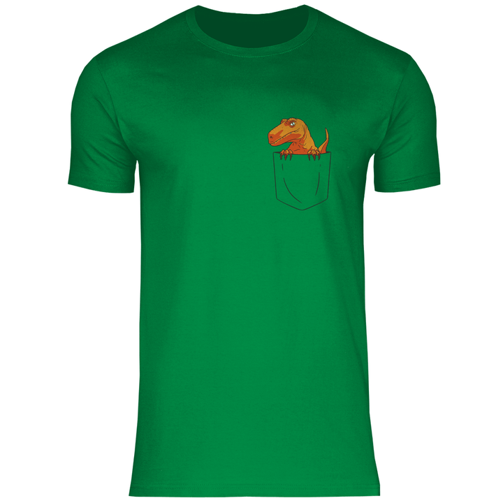 Dinosaurier in Brusttasche - Herren T - Shirt - Textilzauber
