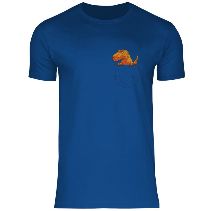 Dinosaurier in Brusttasche - Herren T - Shirt - Textilzauber