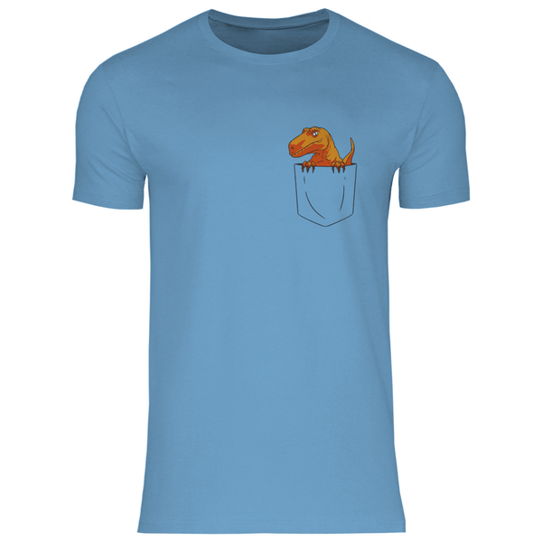 Dinosaurier in Brusttasche - Herren T - Shirt - Textilzauber