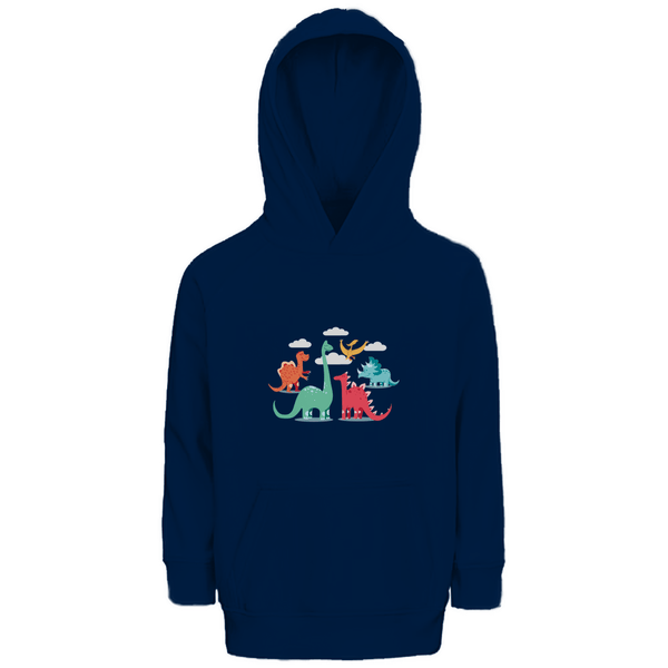 Dinosaurier Parade - Premium Bio Kinderhoodie - Textilzauber